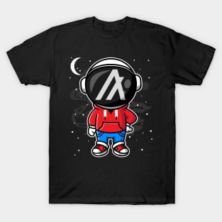 Hiphop Astronaut Algorand ALGO Coin To The Moon Crypto Token Cryptocurrency Wallet Birthday Gift For Men Women T-Shirt